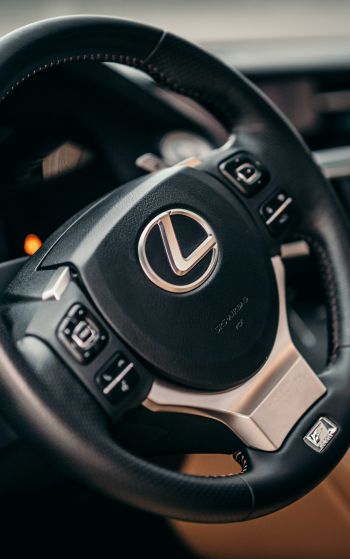 steering wheel, car interior, Lexus Wallpaper 1752x2800