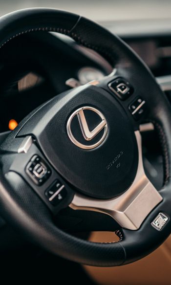 steering wheel, car interior, Lexus Wallpaper 1200x2000