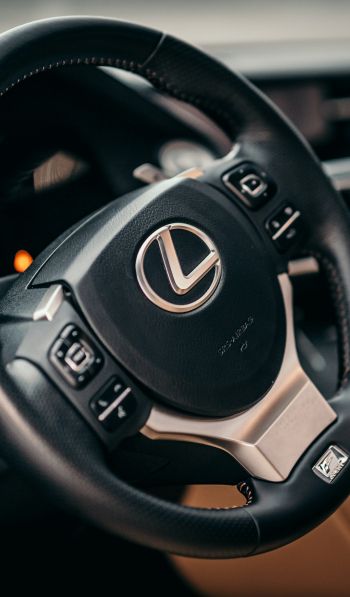 steering wheel, car interior, Lexus Wallpaper 600x1024