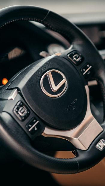 steering wheel, car interior, Lexus Wallpaper 720x1280