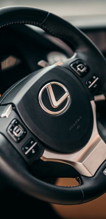 steering wheel, car interior, Lexus Wallpaper 1440x2960