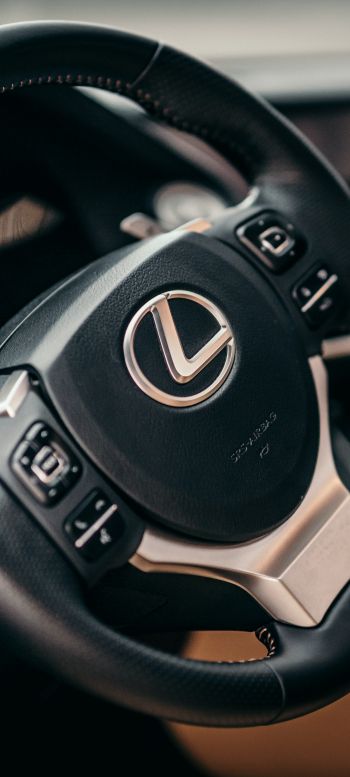 steering wheel, car interior, Lexus Wallpaper 720x1600