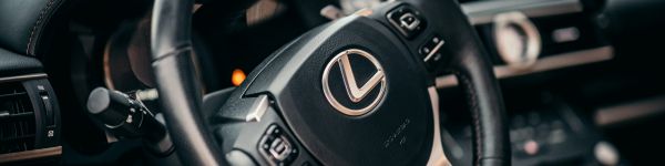 steering wheel, car interior, Lexus Wallpaper 1590x400