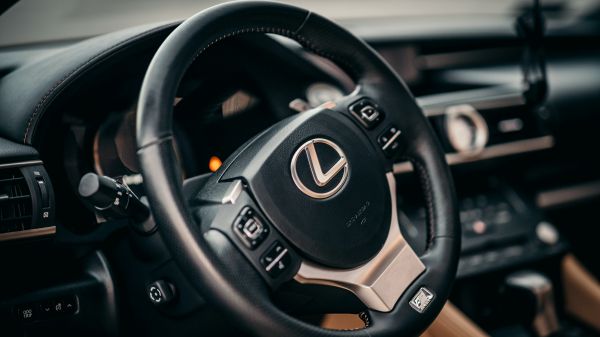 steering wheel, car interior, Lexus Wallpaper 1280x720