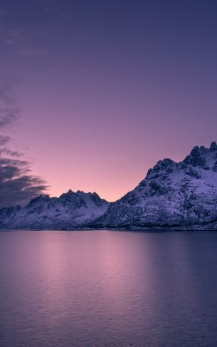 Lofoten Islands, Norway, sunset Wallpaper 1752x2800