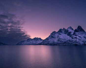 Обои 1280x1024 Лофотенские острова, Норвегия, закат