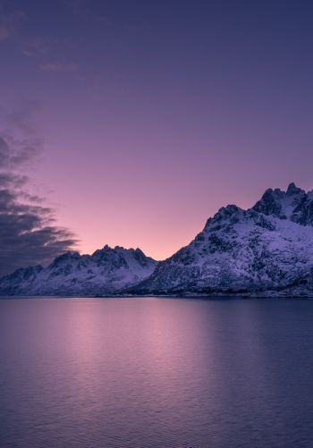 Обои 1668x2388 Лофотенские острова, Норвегия, закат