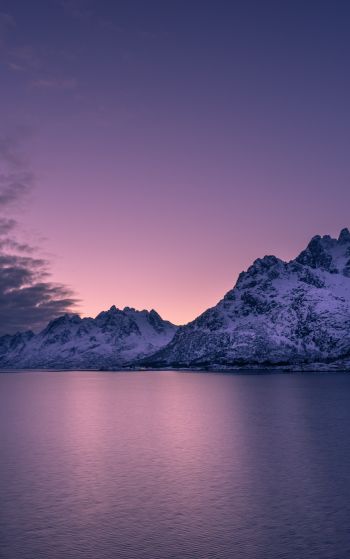 Обои 1752x2800 Лофотенские острова, Норвегия, закат