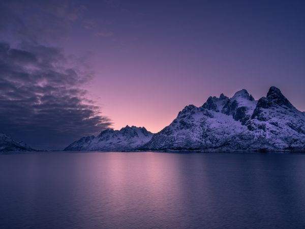 Обои 800x600 Лофотенские острова, Норвегия, закат
