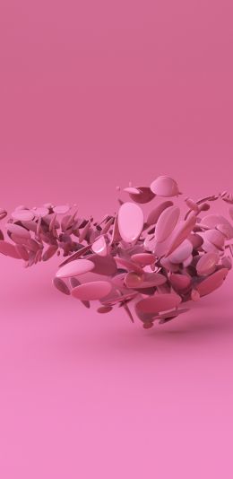 3D modeling, pink Wallpaper 1080x2220