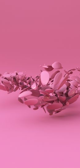 3D modeling, pink Wallpaper 1080x2280