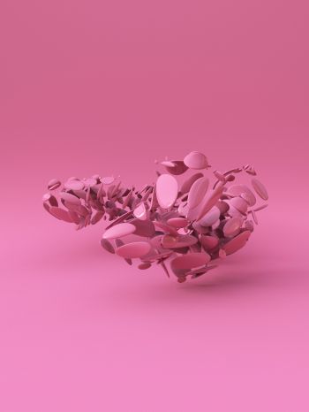 3D modeling, pink Wallpaper 1620x2160