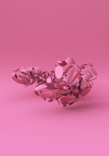 3D modeling, pink Wallpaper 1668x2388