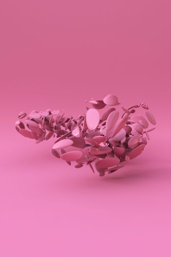 3D modeling, pink Wallpaper 640x960