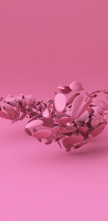 3D modeling, pink Wallpaper 1440x2960