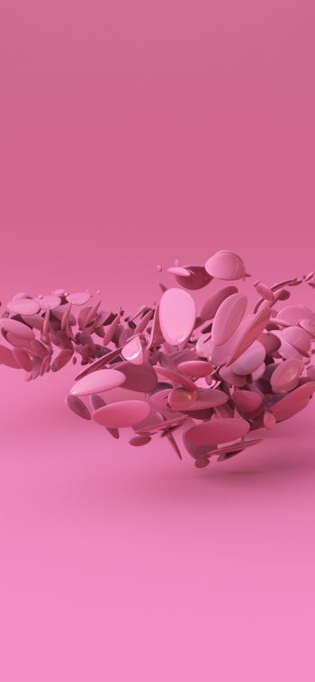 3D modeling, pink Wallpaper 1080x2340