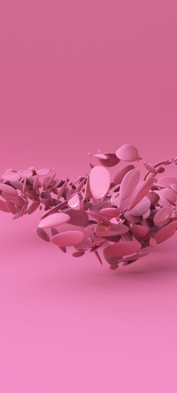Обои 720x1600 3D моделирование, розовый