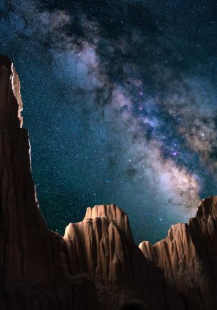 milky way, mountains, night Wallpaper 1668x2388