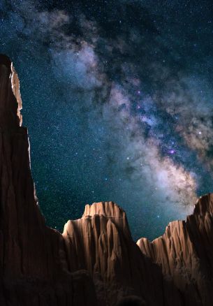 milky way, mountains, night Wallpaper 1640x2360