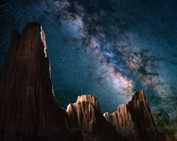 milky way, mountains, night Wallpaper 1280x1024