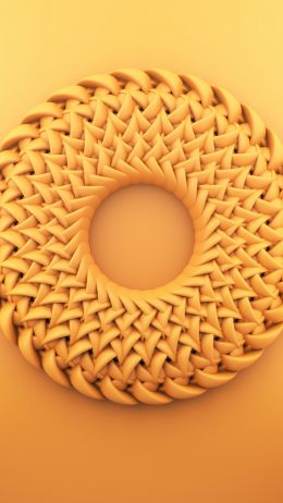 3D modeling, graphics, yellow Wallpaper 1440x2560