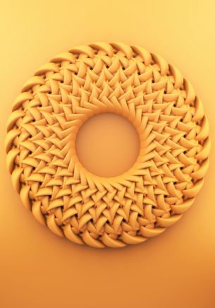 3D modeling, graphics, yellow Wallpaper 1668x2388