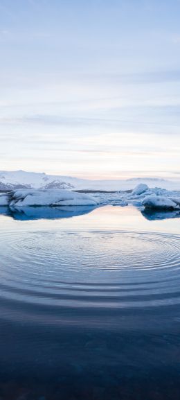 Iceland, water, ripple Wallpaper 1440x3200