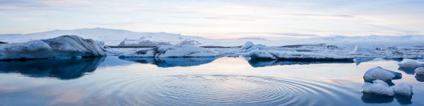 Iceland, water, ripple Wallpaper 1590x400