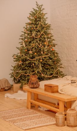 Обои 600x1024 рождественская елка