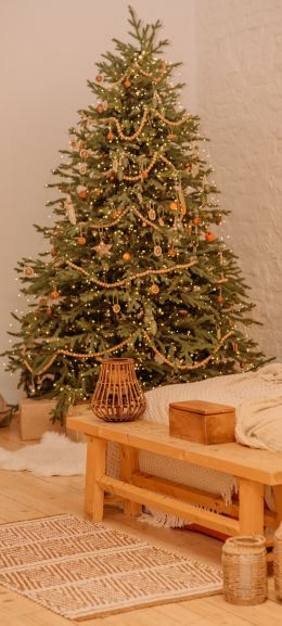 Обои 1080x2400 рождественская елка