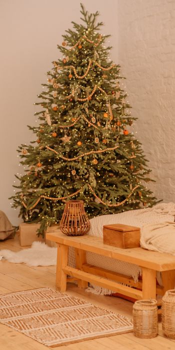 Обои 720x1440 рождественская елка