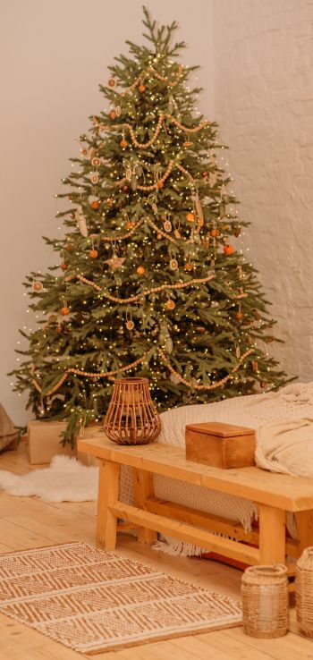 Обои 1080x2280 рождественская елка