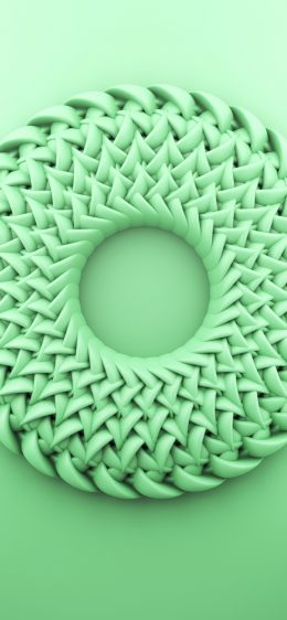 3D modeling, green Wallpaper 1284x2778