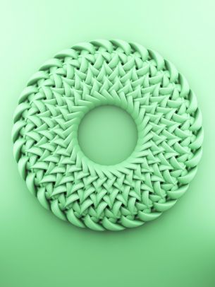 3D modeling, green Wallpaper 1668x2224