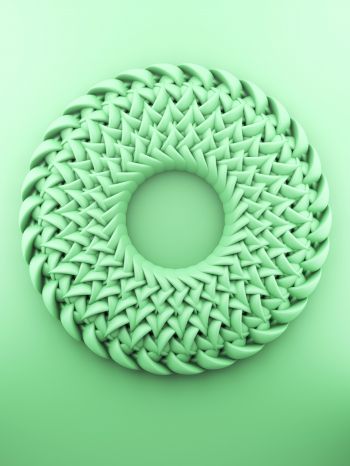 3D modeling, green Wallpaper 1620x2160