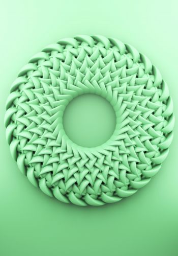 3D modeling, green Wallpaper 1668x2388