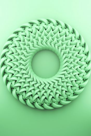 3D modeling, green Wallpaper 640x960