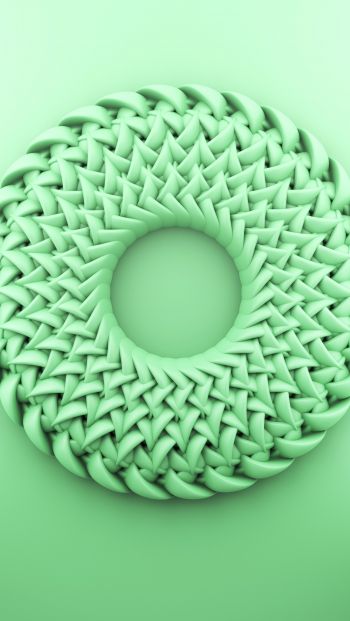 3D modeling, green Wallpaper 640x1136