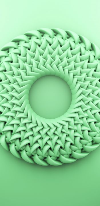 3D modeling, green Wallpaper 1440x2960