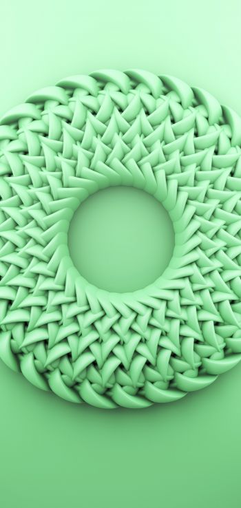 3D modeling, green Wallpaper 1080x2280