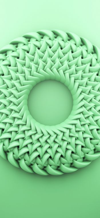 3D modeling, green Wallpaper 1125x2436