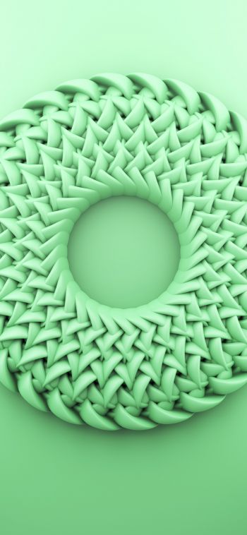3D modeling, green Wallpaper 1080x2340