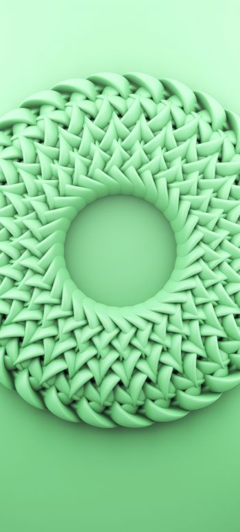 3D modeling, green Wallpaper 1440x3200