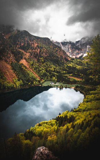 lake, mountains, reflection Wallpaper 1752x2800