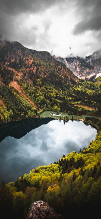 lake, mountains, reflection Wallpaper 1242x2688