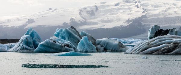 Iceland, glaciers Wallpaper 3440x1440