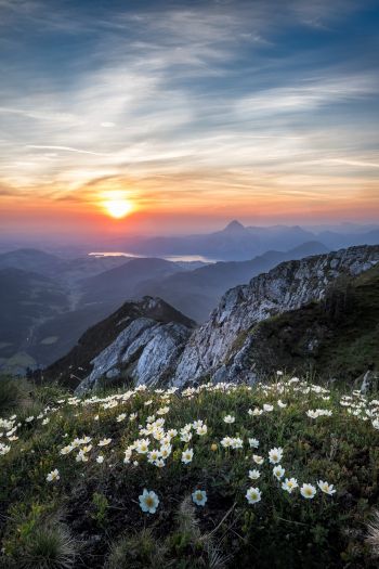 Обои 640x960 горы, Эбензее, Австрия