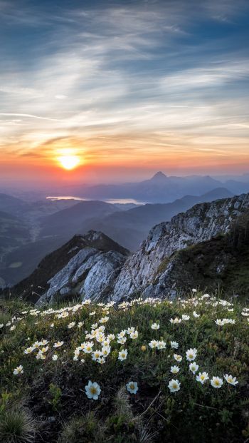 Обои 640x1136 горы, Эбензее, Австрия