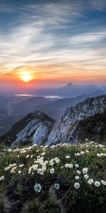 Обои 720x1440 горы, Эбензее, Австрия