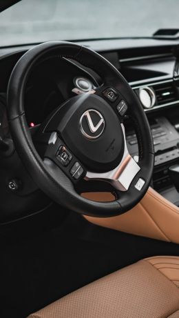 Обои 640x1136 Lexus, салон, руль